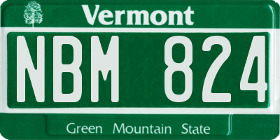 VT license plate NBM824