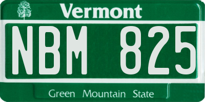 VT license plate NBM825