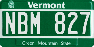 VT license plate NBM827
