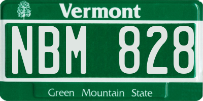 VT license plate NBM828