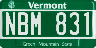 VT license plate NBM831