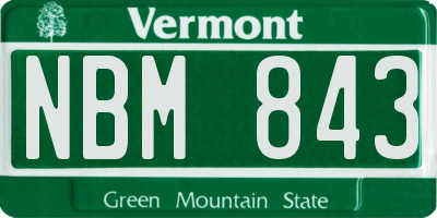 VT license plate NBM843