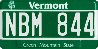 VT license plate NBM844
