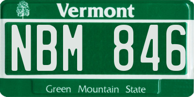 VT license plate NBM846