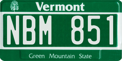 VT license plate NBM851