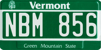 VT license plate NBM856
