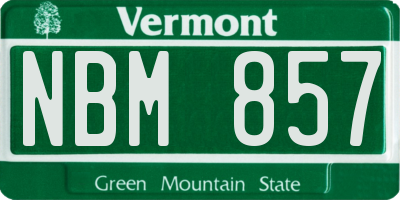 VT license plate NBM857