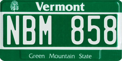 VT license plate NBM858