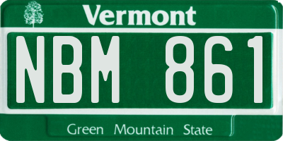 VT license plate NBM861