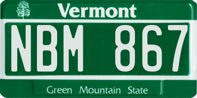 VT license plate NBM867