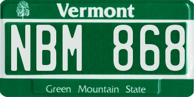 VT license plate NBM868