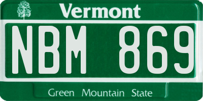 VT license plate NBM869