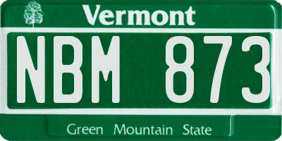 VT license plate NBM873