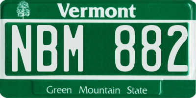 VT license plate NBM882