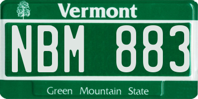 VT license plate NBM883