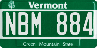 VT license plate NBM884