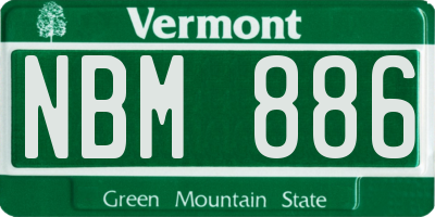 VT license plate NBM886