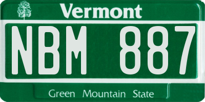 VT license plate NBM887