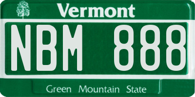 VT license plate NBM888