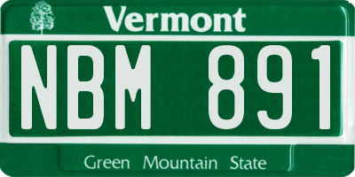 VT license plate NBM891