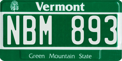VT license plate NBM893