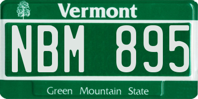 VT license plate NBM895