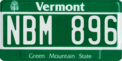 VT license plate NBM896