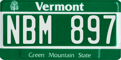VT license plate NBM897
