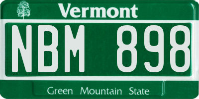 VT license plate NBM898