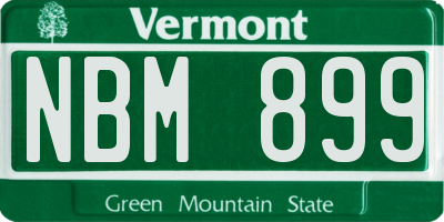 VT license plate NBM899