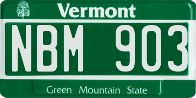 VT license plate NBM903