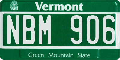 VT license plate NBM906