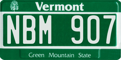 VT license plate NBM907
