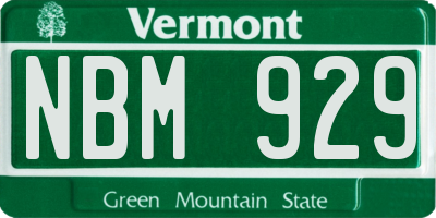 VT license plate NBM929