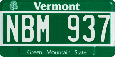 VT license plate NBM937