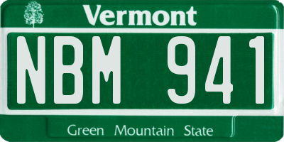VT license plate NBM941