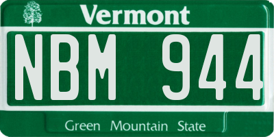 VT license plate NBM944