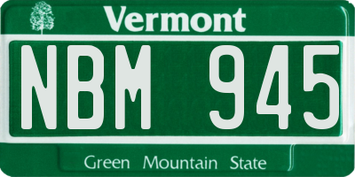 VT license plate NBM945