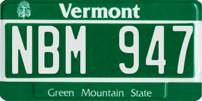 VT license plate NBM947