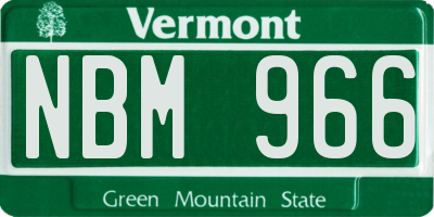 VT license plate NBM966