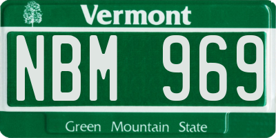 VT license plate NBM969