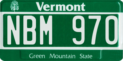VT license plate NBM970