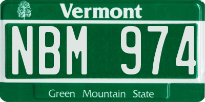 VT license plate NBM974