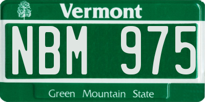 VT license plate NBM975