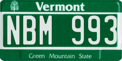 VT license plate NBM993