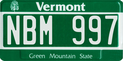VT license plate NBM997