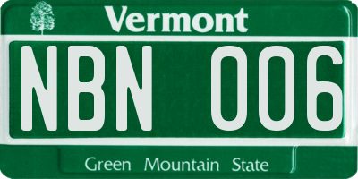 VT license plate NBN006
