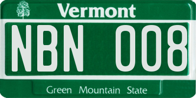 VT license plate NBN008
