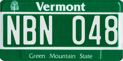 VT license plate NBN048