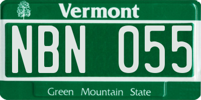 VT license plate NBN055